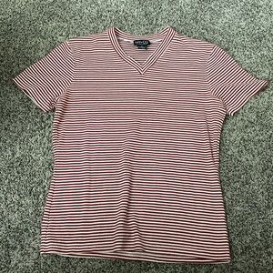 New York and Company striped red and white tee shirt